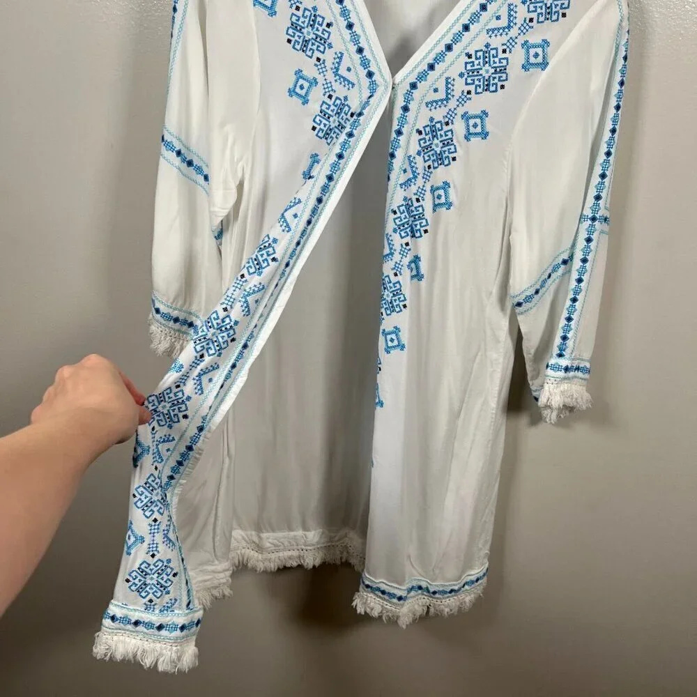 Melissa Odobash Kara Kaftan Cover up Size XS Embroidered Vacation Resort Wear
